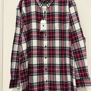 NWT Roundtree & Yorke Portuguese flannel long sleeve plaid button down 3XB